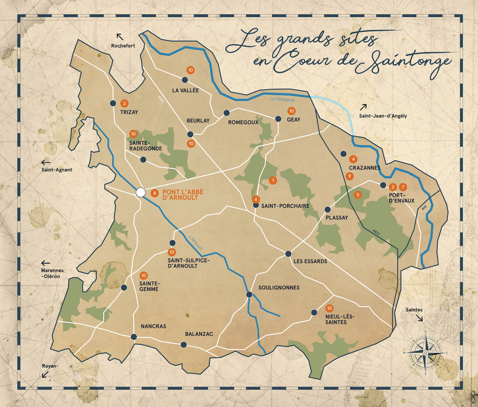 Carte du territoire Cœur de Saintonge