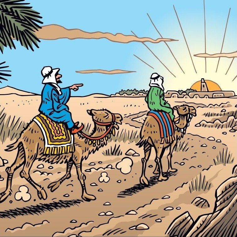 Planche d'illustration de Nicolas Tabary, arrivée à Tombouctou